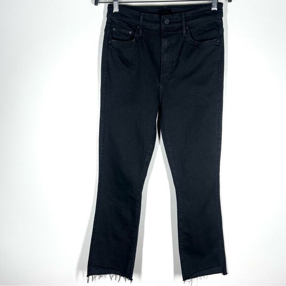 Mother Sz 27 The Insider Crop Step Fray  Jeans in Not Guilty Black - Picture 3 of 14